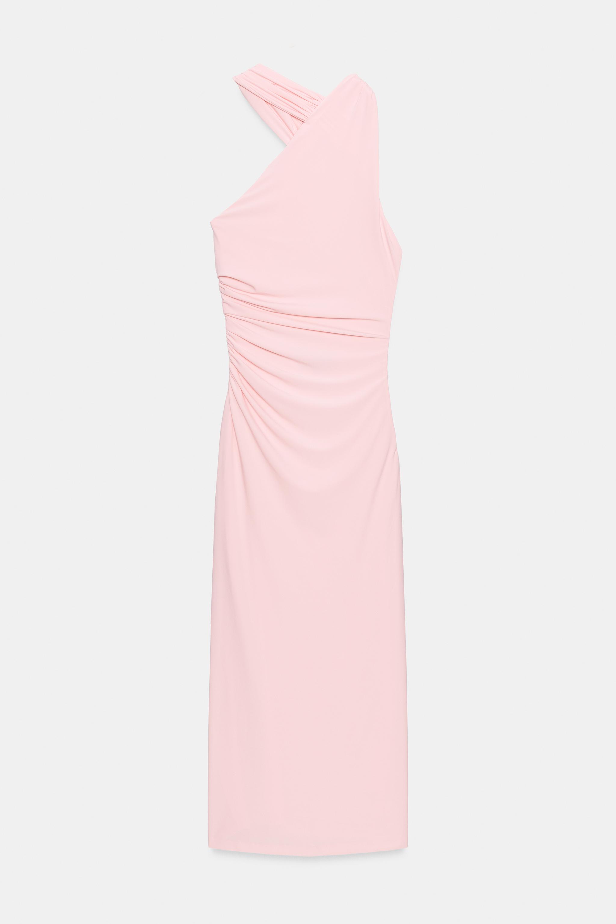 RUCHED HALTER DRESS